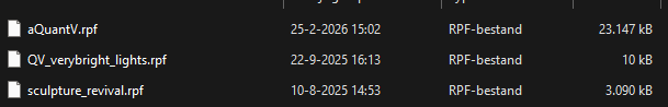 Drie actieve RPF-mods in de persoonlijke QuantV-setup